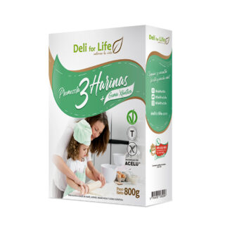 Premezcla 3 harinas 800g Deli for life