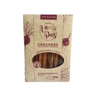 Galletitas crackers veganas remolacha y chía La Paz