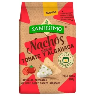 Nachos sabor Tomate y Albahaca Sanissimo 160g