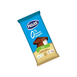 Chocolate con Leche 0% azúcar agregada HAAS 70 gr